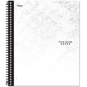 lot 1180 image: 6 Pack- Five Star 1 Subject College Ruled Spiral Notebook White Retail $30.56