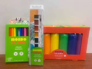 lot 1183 image: Young Artist Set- fine Point markers 10 ct 8 color watercolors 6 color acrylic paint Retail $15.00