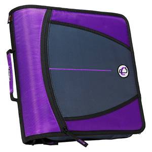 lot 1188 image: Case it Large Capacity Zipper Binder 3 Rings 3 Capacity 11 x 8.5 Purple Retail $32.26