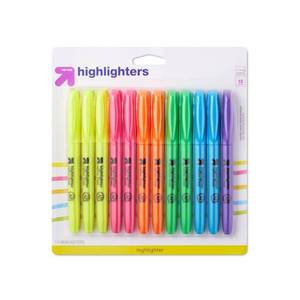 lot 1195 image: 2x- 12 packs The up & up Accent Highlighters in Assorted Colors - Retail $19.99