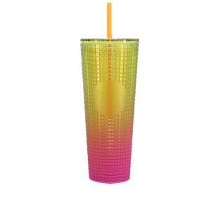 lot 1197 image: Starbucks Cold Cup Tumbler Venti 24 oz Summer 2022 (Lemon Pink Gradient) Retail $39.99