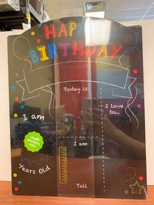 lot 1200 image: 2-Sided Happy Birthday Chalkboard great for families & elementary school classroom teachers Retail $24.99