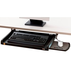 lot 1203 image: Under Desk Keyboard Drawer 23w x 14d Black Retail $96.99