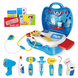 lot 1206 image: Toy Doctor Kit for Kids 27Pcs Pretend Play Medical Doctor Playset with Carrying Case Electronic Stethoscope - Role Play Educational Doctor Play Set for Toddler Boys Girls Ages 3 4 5 6 Retail $29.99