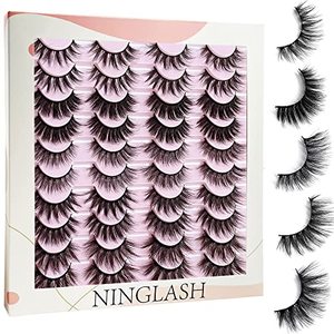 lot 1210 image: False Eyelashes Natural Lashes 15-20mm Fake Lashes Pack 5 Styles Mixed Volume Eye Lashes 20 Pairs Faux mink lash Multipack