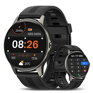 lot 1214 image: Smart Watches for Men (AnswerMake Call) 100 Sport Modes Fitness Tracker Heart Rate Blood Oxygen Sleep Monitor IP68 Waterproof Fitness Watch Activity Tracker and Smartwatches iPhone Android Compatible. Retail $79.99