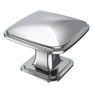 lot 1219 image: 10 Pack Polished Chrome Cabinet Knobs, 1.22 Inch(31mm) Length Kitchen Cabinet Hardware Square Knobs for Cupboard and Drawer Retail $25.99