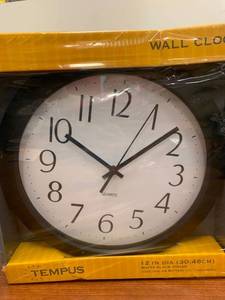 lot 1223 image: Tempus 12 Inch Wall Clock With Matte Black Frame With Quartz Movement Retail$19.99