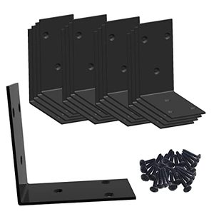 lot 1235 image: Raised Garden Bed Corner Brackets,L Bracket,Heavy Duty Corner Brace,Stainless Steel Shelf Bracket,Black Large Angle Brackets, Metal Brackets for Wood Aufuga(4x4x2x0.08)(16Pcs) Retail $35.99