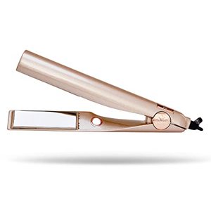 lot 1243 image: TYME Iron Pro 2-in-1 Hair Curler and Straightener with 5 Adjustable Heat Settings and Titanium Plates Black Retail $124.99