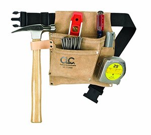 lot 1300 image: CLC Custom Leathercraft IP489X Suede Tool Bag & Poly Web Belt, 3 Pocket , Tan Retail $20.75