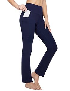 lot 1349 image: BALEAF 29 Straight Leg Yoga Pants with Pockets for Women High Waisted Slim Fit Casual Pants Navy S