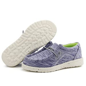 lot 1371 image: brooman Kids Loafers Boys Slip on Canvas Shoes Girls School Shoes (6,Blue Grey) Retail $37.51