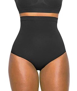 lot 1376 image: SHAPERX Womens High-Waist Tummy Control Panties - Seamless Butt Lifter Underwear for Sculpted Silhouette,SZ5225-Black-LXL