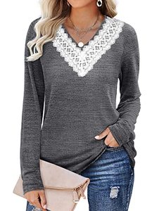 lot 1384 image: WFTBDREAM Long Sleeve Tunic Tops for Women Loose Fit Fall Shirts Cute Sweaters Darkgrey L Retail $18.61