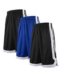lot 1396 image: 3 Pack 2-Tone Basketball Shorts for Men Training Shorts-3 Pack BlackDark BlueBlue-L Retail $31.99