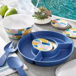 lot 1209 image: Members Mark 12-piece Bamboo Melamine Servewear Set Retail $24.98