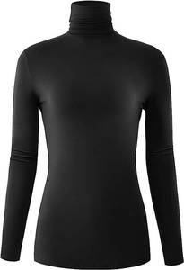 lot 1328 image: Womens Long Sleeve Lightweight Turtleneck Top Pullover Casual Active Layer Tops Shirts Retail $16.99