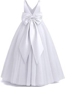 lot 1325 image: TTYAOVO Girls Flower Dress Pageant Wedding Party Princess Long Ball Gown Size(120) 4-5 Years 784 White-c Retail $55.89