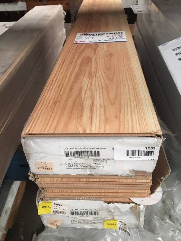 lot 1062 image: 3 boxes86 sq ft of 8MM South Mountain Oak Laminate