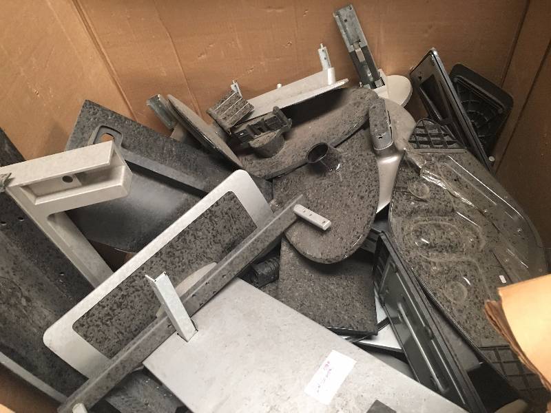 lot 1093 image: Box of Assorted Brand Flat Screen HDTV base stands