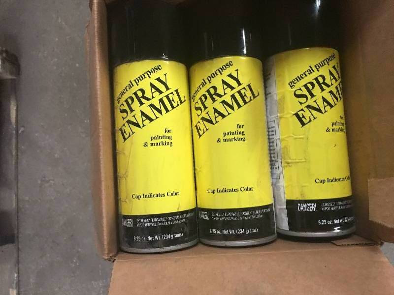 lot 1109 image: 48 Cans of Black Marking Spray Paint