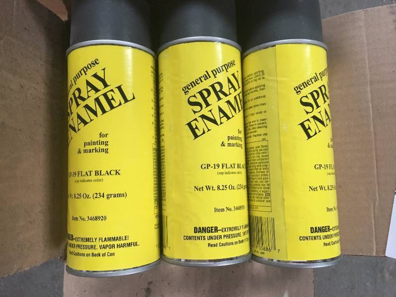 lot 1110 image: 21 Cans of Black Marking Spray Paint