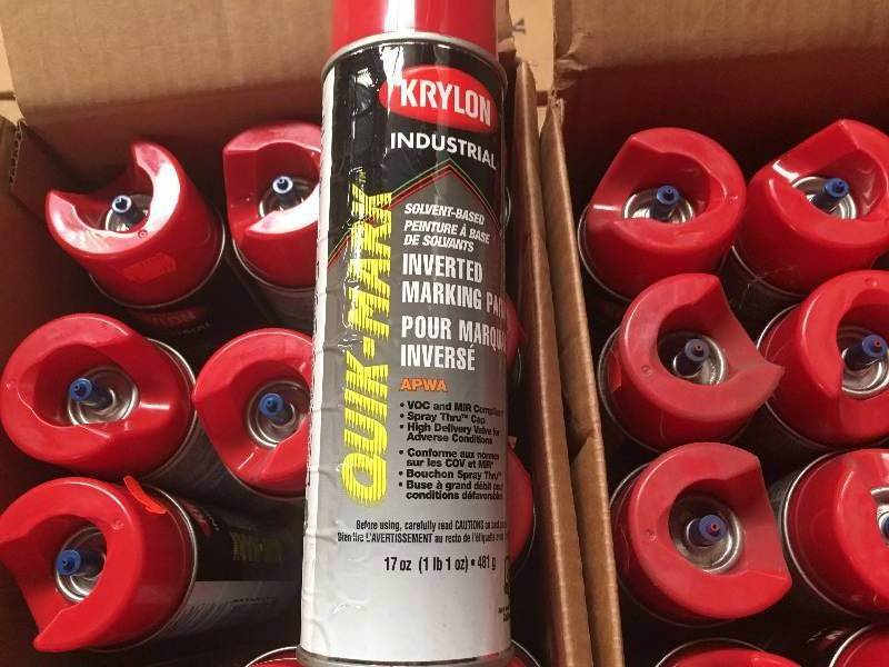 lot 1113 image: 24 Cans of Red Marking Spray Paint