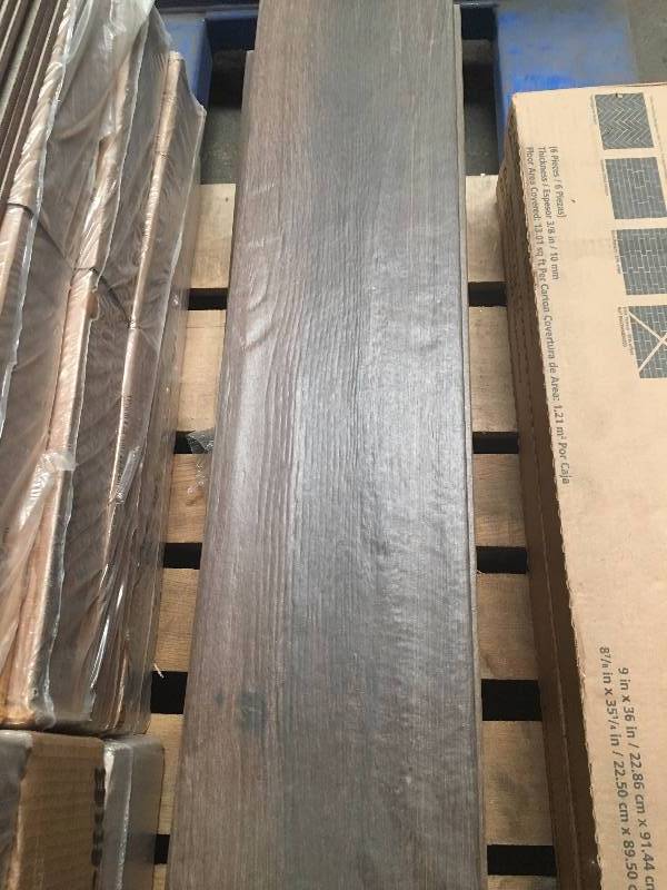 lot 1117 image: 3 boxes39 sq ft of Dark Walnut Tile