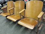 Single set of 3 attached cool old vintage auditorium theater stadium seating