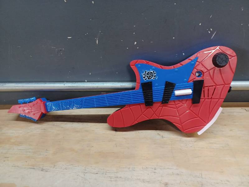 Marvel Spider-Man Across The Spider-Verse Spider-Punk Web Blast Toy Guitar  with Whammy Bar Blast Action,Super Hero Toys for 5 Year Old Boys and Girls