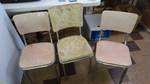 3 Vintage chrome dining chairs w/padded seats & back.