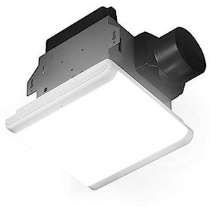 lot 15284 image: Homewerks 7146-80-MS Bathroom Fan Integrated Dimmable LED Light Humidity Sensor Exhaust Ventilation 1.5 Sones 80 CFM, Smart Motion White (B08LMRPV6N)