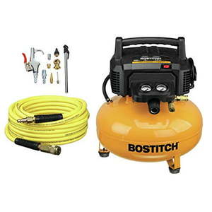lot 15286 image: BOSTITCH Air Compressor Kit -Free 6 Gallon 150 PSI (dirty but works
