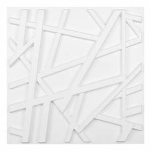 lot 15304 image: A10045 - Matt White PVC 3D Wall Panel Geometric Crossing Lines Cover 32 Sqft for Residential and Commercial Interior Decor