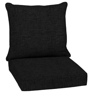 lot 15335 image: Arden Selections Outdoor Deep Seating Cushion Set 24 x 24 Black Leala