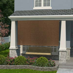 lot 15345 image: Coolaroo 6 x 6 Outdoor UV Blocking Cordless Solar Roller Shade Blind Mocha