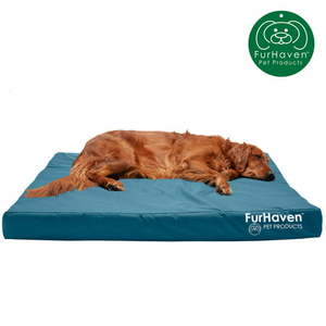 lot 15348 image: FurHaven Pet Products  Deluxe Cooling Gel Memory Foam Orthopedic Oxford IndoorOutdoor Water-Resistant Bed for Dogs & Cats Deep Lagoon Jumbo