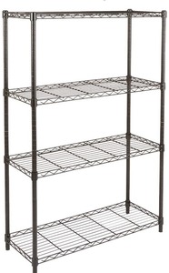 lot 15211 image: Amazon Basics 4-Shelf Adjustable, Heavy Duty Storage Shelving Unit (350 lbs loading capacity per shelf), Steel Organizer Wire Rack, Black, 36 L x 14 W x 54 H