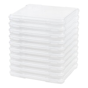 lot 15218 image: IRIS USA Portable Slim 8.5 x 11 Paper Storage Case 10 Pack