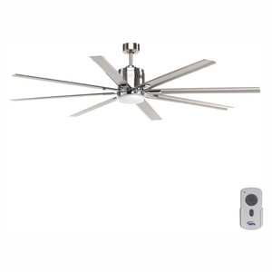 lot 15224 image: Progress Lighting Vast 72 Vast 72 8 Blade Indoor  Outdoor Ceiling Fan - Nickel