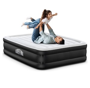lot 15231 image: Airefina Full Size Air Mattress with Built-in Pump, Inflatable Airbed with Self-InflationDeflation, Flocked Surface Blow Up Bed for Home Guest, Portable Airbed for Camping, 75x54x18in, 650lb MAX