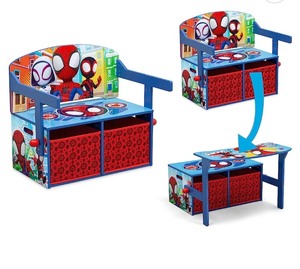 lot 15261 image: Delta Children Kids Convertible Activity Bench - Greenguard Gold Certified, Marvel Spidey and His Amazing Friends