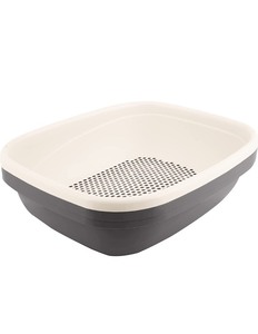 lot 15269 image: Amazon Basics Sifting Scoop-Free Easy-to-Clean Cat Litter Box, Gray