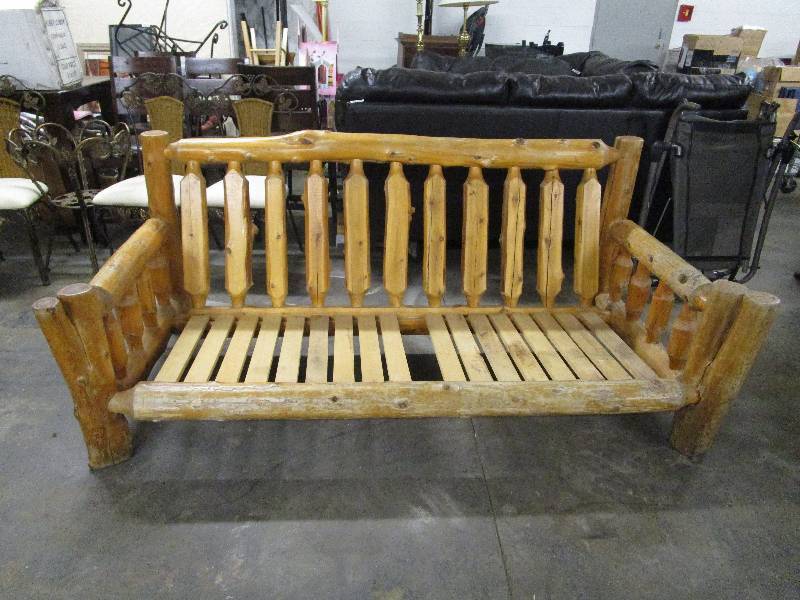 lot 501 image: Rustic Log Sofa Heavy Duty no pads