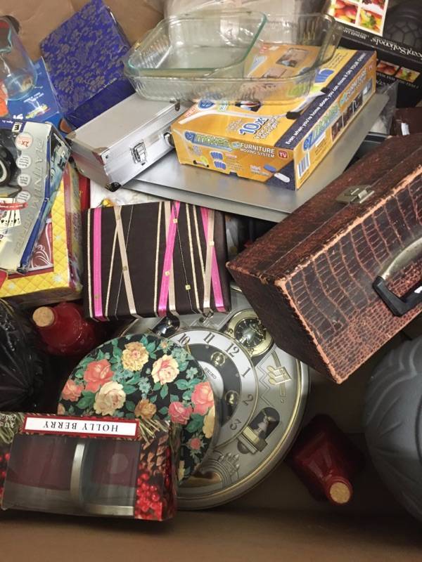 lot 4800 image: Gaylord with Large Quantity of Swap and Shop Random Items Gaylord not included bring your own bags or totes