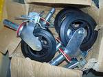(4) ct lot Large caster Wheels with brake, 8