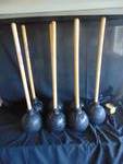 (7) ct lot Bowl plungers, Aqua Plumb, wooden handle
