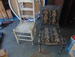 (2) ct. lot wooden chairs perfect for up-cycle projects!