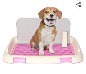 lot 15519 image: Koreyosh Pet Training Pad Holder Large Size Dog Training Toilet Indoor Potty Tray for Large Dog, Pet Puppy Pee Pad Holder, 26.5 x18 x 1.6